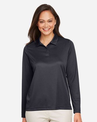 Custom Logo Team 365 Women's Zone Performance Long Sleeve Polo TT51LW Embroidered 