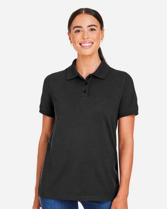 Company Branded Harriton Women's Valiant Cotton Snag Protect Polo M205W With Logo