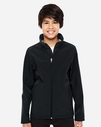 Custom Logo Team 365 Youth Leader Soft Shell Jacket TT80Y Embroidered