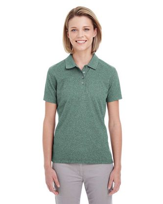  Company Branded UltraClub Women's Heathered Pique Polo UC100W With Logo 