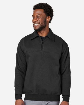  Custom Embroidered Harriton Unisex ClimaBloc Heavyweight Tactical Quarter-Zip Pullover M712 With Log 