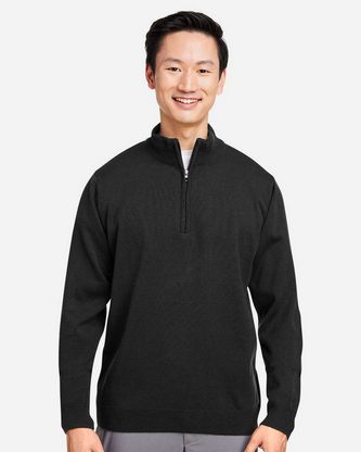 Company Branded Harriton Unisex Pilbloc Quarter-Zip Pullover Sweater M421 With Logo