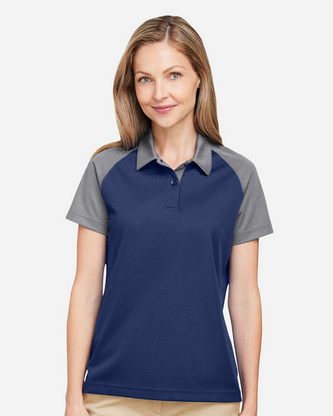 Custom Logo Team 365 Women's Command Snag-Protection Colorblock Polo TT21CW Embroidered