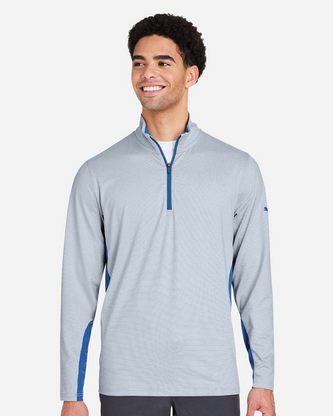 Company Branded Puma Golf Mesa Stripe Quarter-Zip Pullover PG410 With Logo