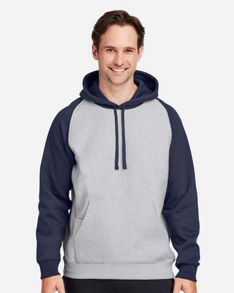 Custom Logo Team 365 Unisex Zone HydroSport Heavyweight Colorblock Hooded Sweatshirt TT96CB Embroide