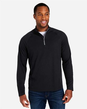  Company Branded CORE365 Men's Origin Performance Pique Quarter-Zip Pullover CE418 With Logo 