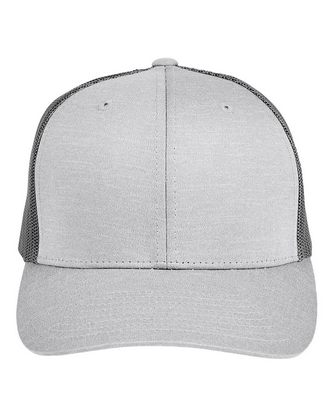 Company Branded Team 365 Youth Zone Sonic Heather Trucker Cap TT802Y With Logo