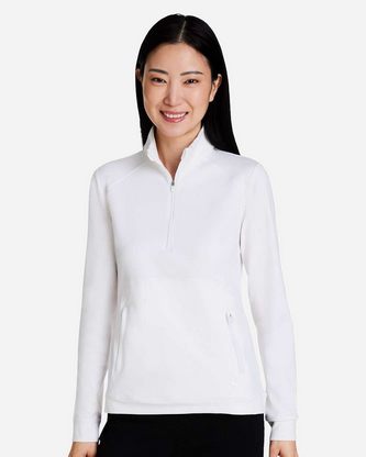 Company Branded Puma Golf Women's Cloudspun Rockaway Quarter-Zip Pullover 535516 With Logo