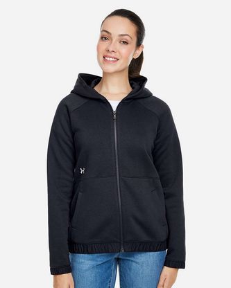  Custom Embroidered Under Armour Women's Hustle Full-Zip Hooded Sweatshirt 1351229 With Logo 