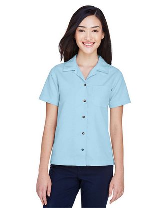 Custom Embroidered UltraClub Women's Cabana Breeze Camp Shirt 8981 With Logo