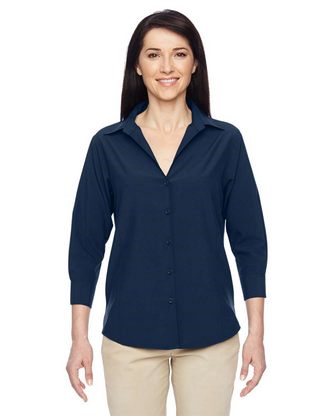  Custom Logo Harriton Women's Paradise Three-Quarter Pullover Sleeve Performance Shirt M610W Embroide 