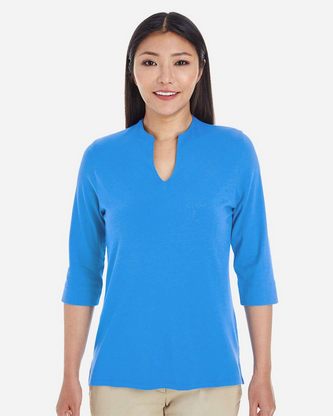  Company Branded Devon & Jones Women's Perfect Fit Tailored Open Neckline Top DP188W With Logo 