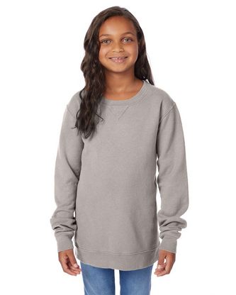 Company Branded ComfortWash by Hanes Garment-Dyed Youth Crewneck Sweatshirt GDH475 With Logo