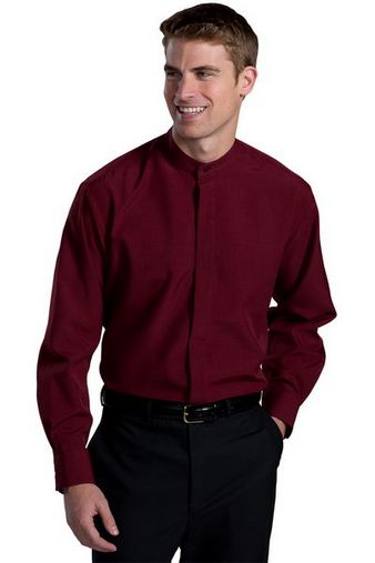 Custom Embroidered  Edwards Batiste Banded Collar Shirt - 1392 