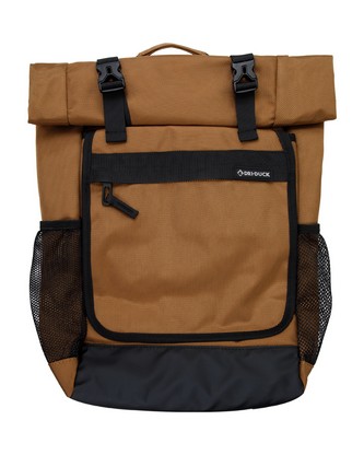 Ballistic Nylon Roll Top Backpack - SADDLE/ BLACK - OS