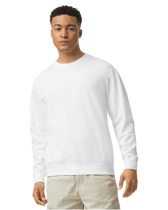 Unisex Lighweight Cotton Crewneck Sweatshirt - WHITE - S
