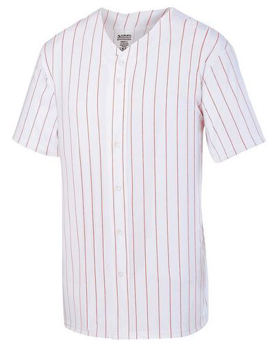 Unisex Pin Stripe Full Button Baseball Jersey