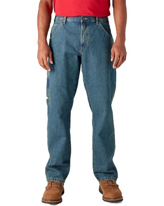Unisex Relaxed Fit Stonewashed Carpenter Denim Jean Pant - TNT HRT KHAKI _30 - 30