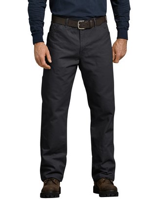 Unisex Relaxed Fit Straight Leg Carpenter Duck Jean Pant - RINSED BLACK _30 - 30