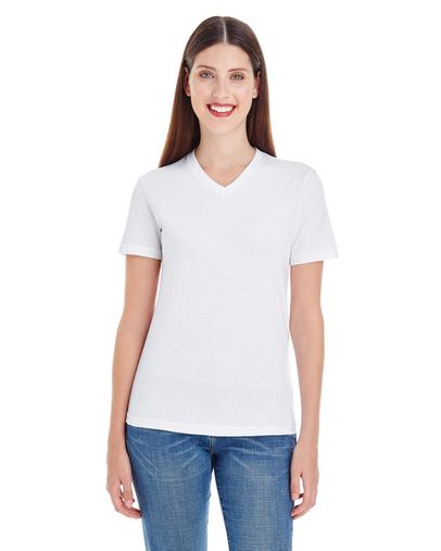  Ladies' Fine Jersey Short-Sleeve V-Neck 