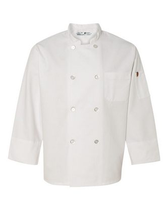 Company Branded Chef Designs Button Chef Coat with Thermometer Pocket 0413 With Logo