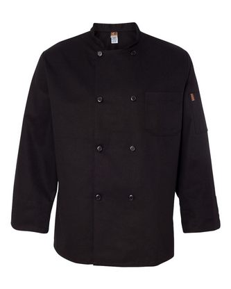  Custom Logo Chef Designs Black Traditional Chef Coat KT76 Embroidered 