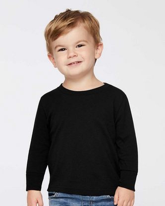  Custom Embroidered Rabbit Skins Toddler Cotton Jersey Long Sleeve Tee 3311 With Logo 