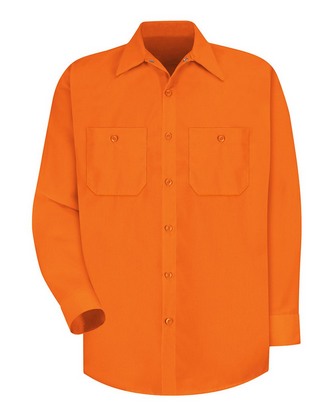  Custom Embroidered Red Kap Enhanced Visibility Long Sleeve Work Shirt SS14 With Logo 