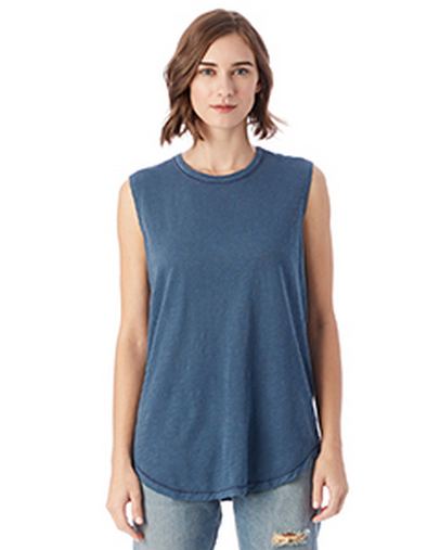 Custom Printed Alternative Inside Out Garment Dye Slub Sleeveless T-Shirt - 2898J1