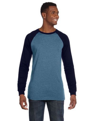Custom Printed  Bella + Canvas Men's Long-Sleeve Baseball T-Shirt - 3000C 
