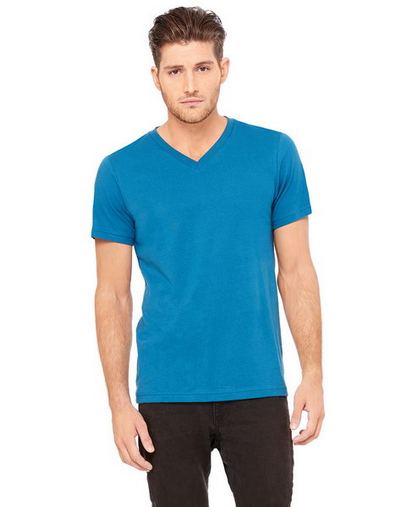 Custom Logo Bella + Canvas Jersey V-Neck T-Shirt - 3005