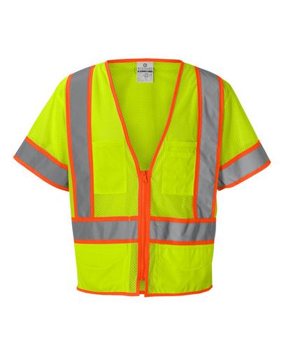 Custom Logo ML Kishigo  Ultra-Cool Six-Pocket Mesh Surveyor’s Vest - 1242-1243 