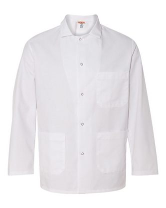Custom Logo Chef Designs Gripper Front Short Butcher Coat 0406 Embroidered