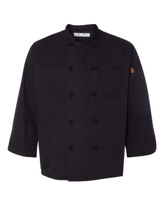 Custom Embroidered Chef Designs Black Knot Button Chef Coat 0427 With Logo