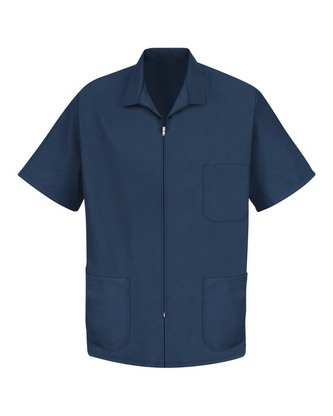  Custom Embroidered Red Kap Zip-Front Smock KP44 With Logo 