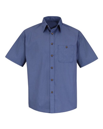 Company Branded Red Kap Mini-Plaid Uniform Short Sleeve Shirt SP84 With Logo
