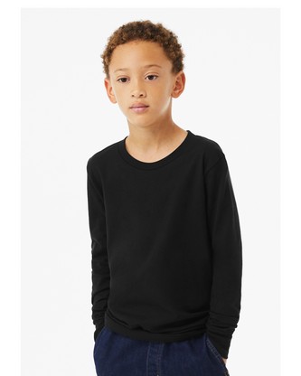 Custom Printed Youth Heather CVC Long-Sleeve T-Shirt With Logo