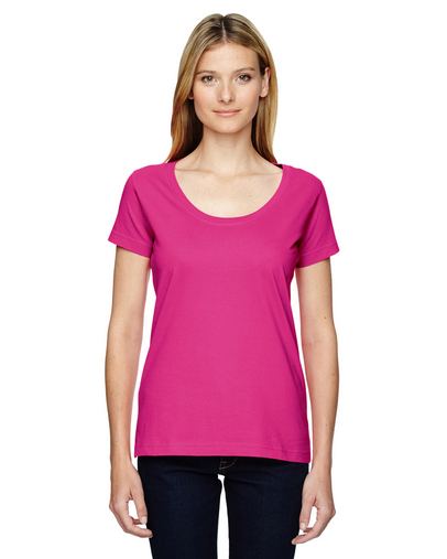 Custom Printed Ladies' Scoop Neck Fine Jersey T-Shirt With Logo
