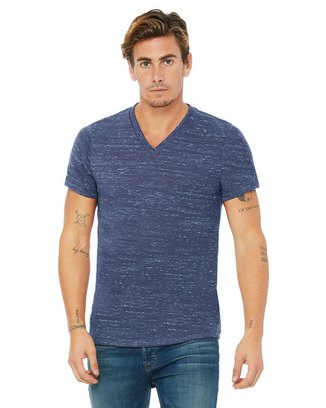 Custom Printed Unisex Textured Jersey V-Neck T-Shirt BC-3655C With Logo