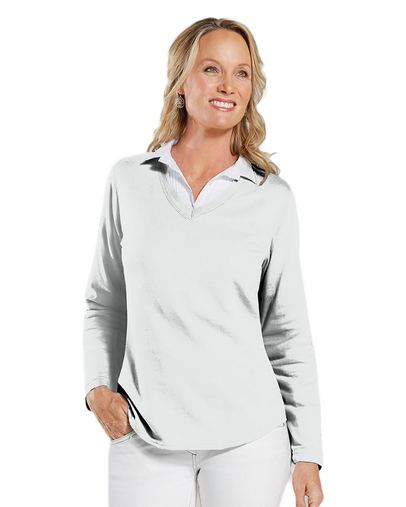 Ladies' V-Neck French Terry Pullover