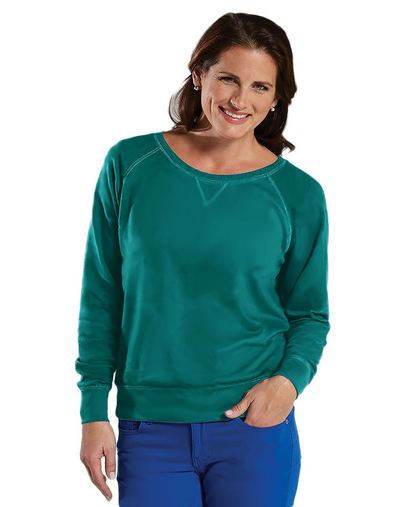 Custom Logo Ladies' Slouchy French Terry Pullover-3762 With Logo