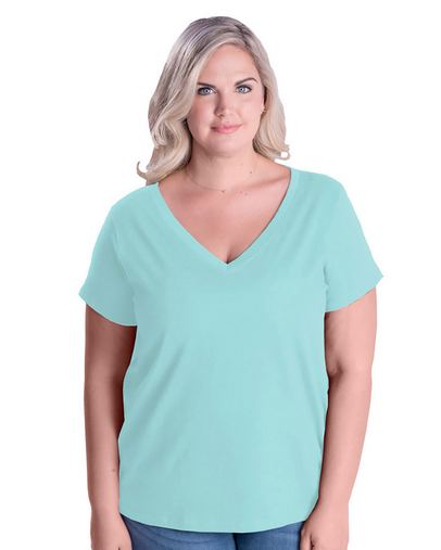 Custom Printed Ladies' Curvy V-Neck Premium Jersey T-Shirt-3807 With Logo