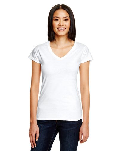  Ladies' Lightweight Fitted V-Neck T-Shirt 