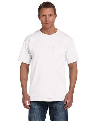  Adult HD Cotton™ Pocket T-Shirt - WHITE - S 