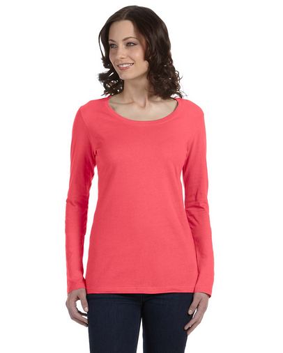  Ladies' Featherweight Long-Sleeve Scoop T-Shirt 