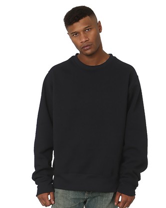 Men's Super Heavy Oversized Crewneck Sweatshirt - BLACK - S