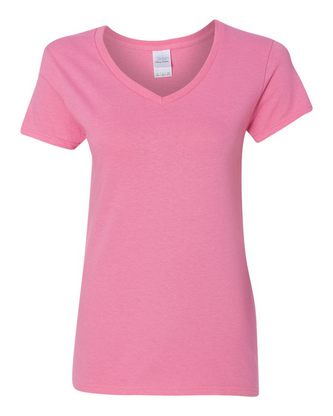Custom Logo Gildan Heavy Cotton Women’s V-Neck T-Shirt 5V00L Embroidered