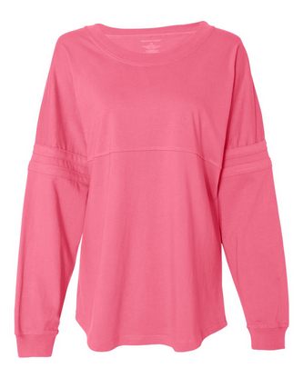 Custom Logo Boxercraft Women's Jersey Pom Pom Long Sleeve T-Shirt T14 Embroidered