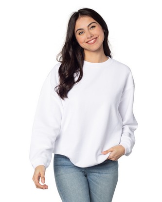 Ladies' Corded Crew Sweatshirt - WHITE - S