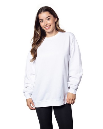  Ladies' Burnout Campus Crew Sweatshirt - WHITE - S 